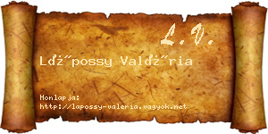 Lápossy Valéria névjegykártya